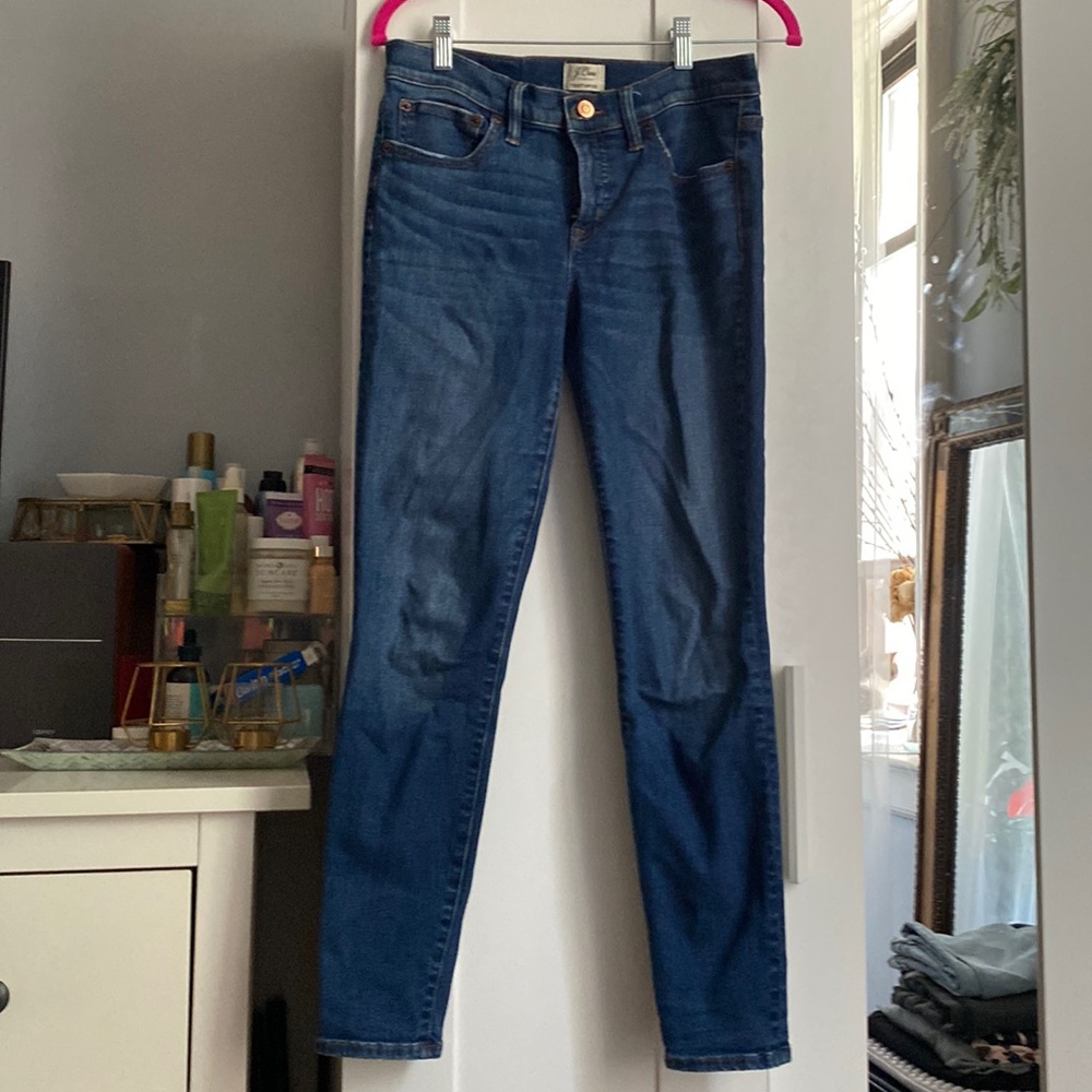 Blue/ navy J.Crew jeans. Stretchy. Size 28.